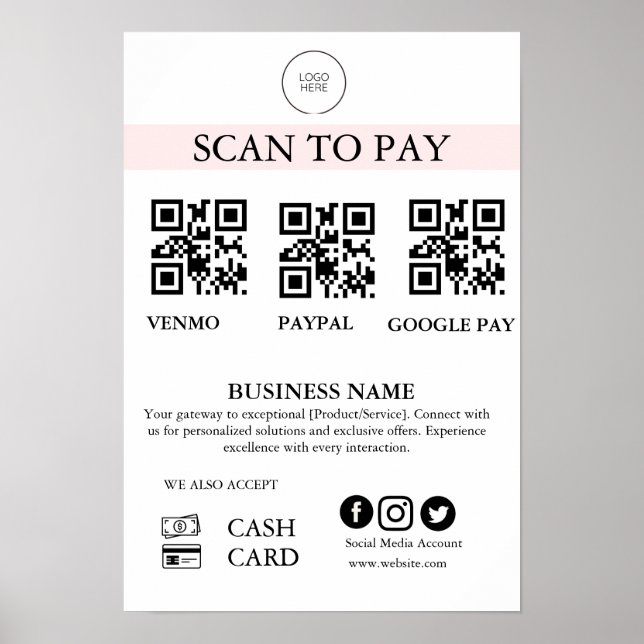 Scannen Sie zum Bezahlen Schild QR-Code-Zahlungssc (Vorne)