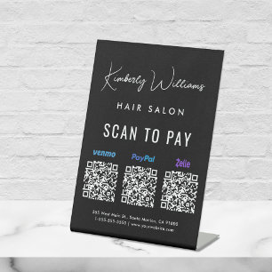 Scannen, um Paypal Venmo Zelle QR Code Business zu Sockelschild