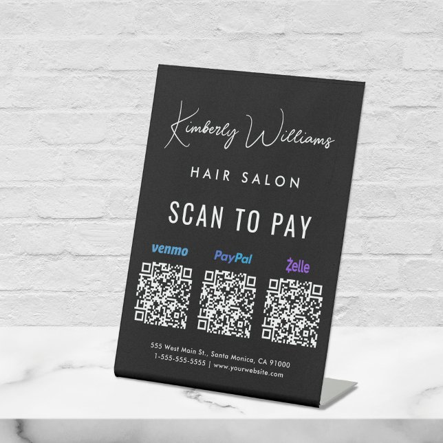Scannen, um Paypal Venmo Zelle QR Code Business zu Sockelschild (Von Creator hochgeladen)