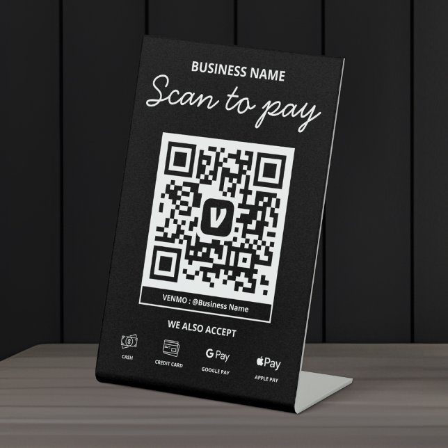 Scannen, um QR-Code Venmo & More Sockelschild (Von Creator hochgeladen)
