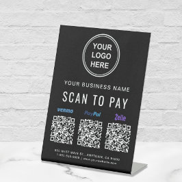 Scannen, um Venmo Paypal Zelle QR-Codes Logo zu be Sockelschild