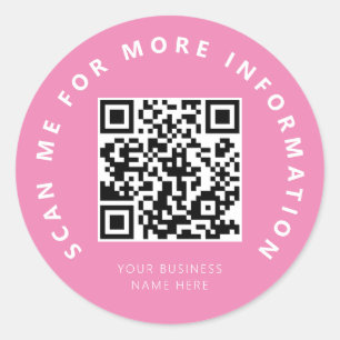 Scannen von mir rosa QR-Code Runder Aufkleber