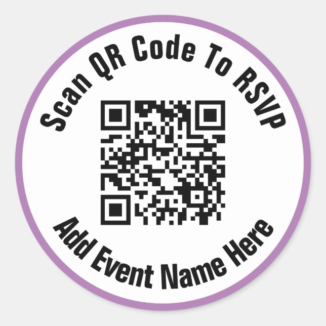Scannen von QR-Code in UAWG Event Schwarz-weiß Lav Runder Aufkleber (Vorderseite)