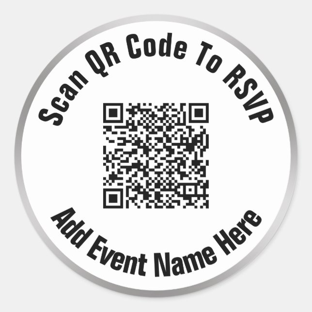 Scannen von QR-Code in UAWG Event Schwarz-weiß Sil Runder Aufkleber (Vorderseite)