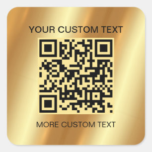 Scannen von QR-Code Moderne, elegante, goldene Vor Quadratischer Aufkleber