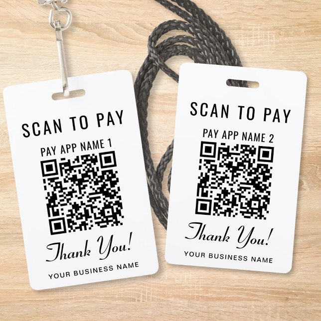 Scannen zum Bezahlen Dual Payment QR Code Wearable Ausweis (Wear it. Scan it. Get paid. Scan to Pay QR Code Dual Payment Wearable Badge
)