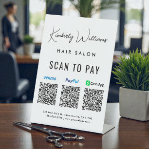 Scannen zum Bezahlen Paypal Venmo CashApp QR-Code Sockelschild