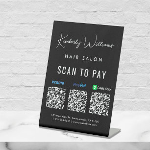 Scannen zum Bezahlen Paypal Venmo CashApp QR-Code Sockelschild