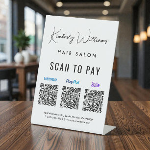 Scannen zum Bezahlen Paypal Venmo Zelle QR-Code Ge Sockelschild