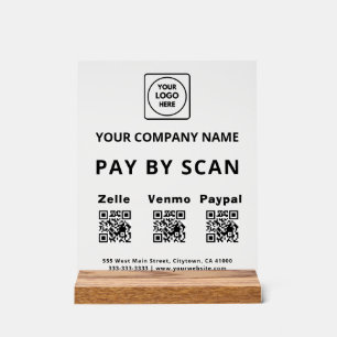 Scannen zum Bezahlen QR-Acrylschild Acrylschild