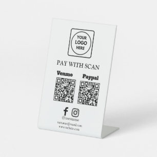 Scannen-zum-Bezahlen QR-Code Geschäftsauslagen-Ped Sockelschild