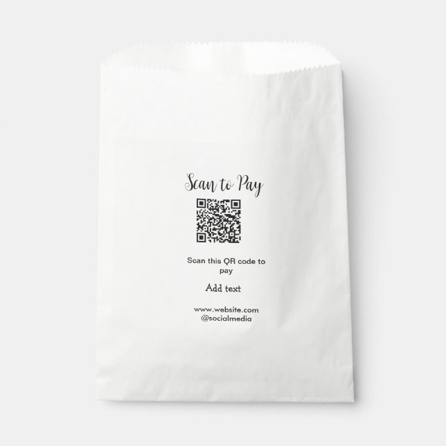 Scannen zum Bezahlen QR-Code scannen Website-E-Mai Geschenktütchen (Vorderseite)