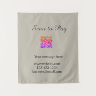 scannen zum Bezahlen QR-Logo Website E-Mail Geschä Wandteppich