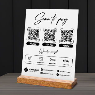 Scannen-zum-Bezahlen-Schild QR-Code-Zahlung Acrylschild