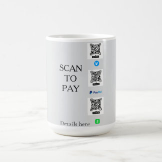 scannen zum Bezahlen Venmo CashApp QR-Code-Details Kaffeetasse