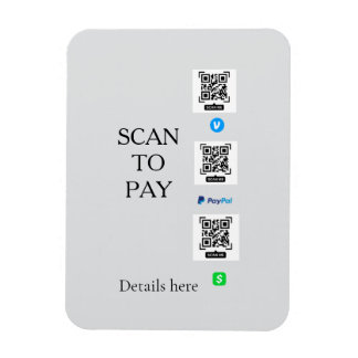 scannen zum Bezahlen Venmo CashApp QR-Code Details Magnet