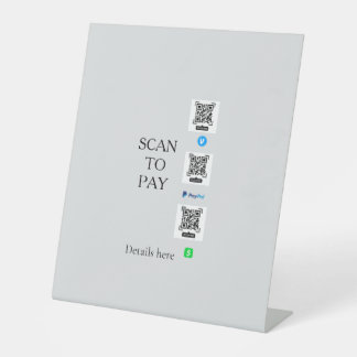scannen zum Bezahlen Venmo CashApp QR-Code-Details Sockelschild