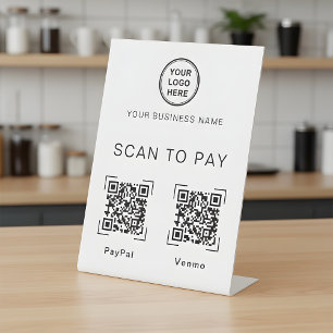 Scannen zum Bezahlen Zweidimensionaler QR-Code-T Sockelschild
