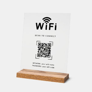 Scannen zum Verbinden   QR-Code Wifi-Anmeldung Acrylschild