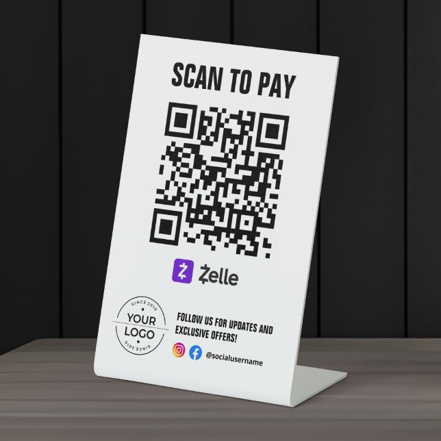 Scannen zur Bezahlung der QR-Code-Signatur-Zelle Sockelschild (Von Creator hochgeladen)