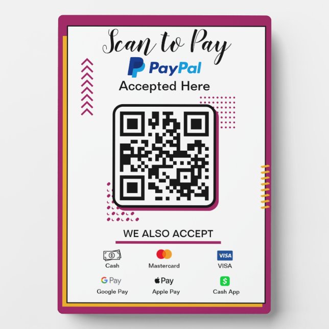 Scannen zur Bezahlung des Geschäftsschreibers | Pa Fotoplatte (Vorderseite)