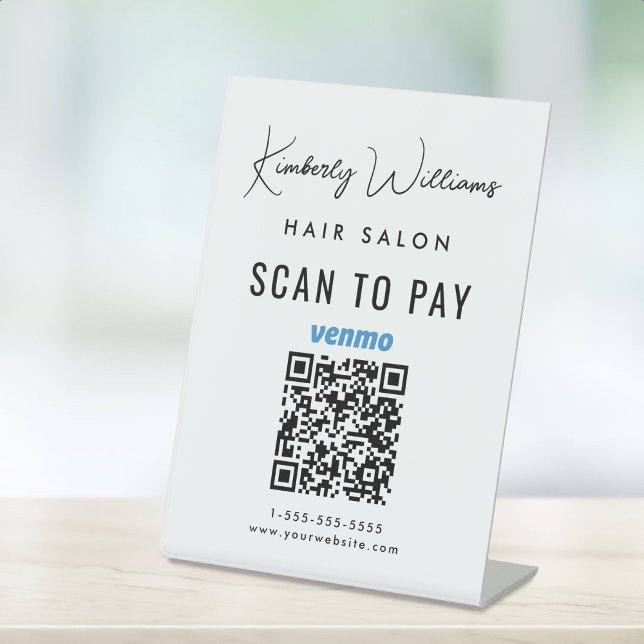 Scannen zur Bezahlung des QR-Codes für Venmo Sockelschild (A QR code sign to effortlessly connect your customers to your payment platforms)