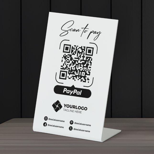Scannen zur Bezahlung des QR-Codes Paypal Payment Sockelschild (Von Creator hochgeladen)