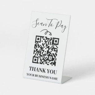 Scannen zur Bezahlung Minimalistischen schwarzen u Sockelschild