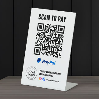 Scannen zur Bezahlung von QR-Code-Signatur PayPal Sockelschild