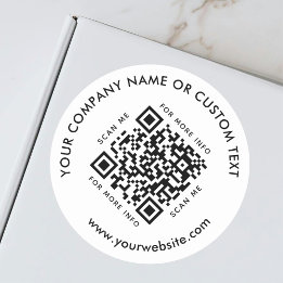 Scanner QR Code Business Company Modernes White Runder Aufkleber