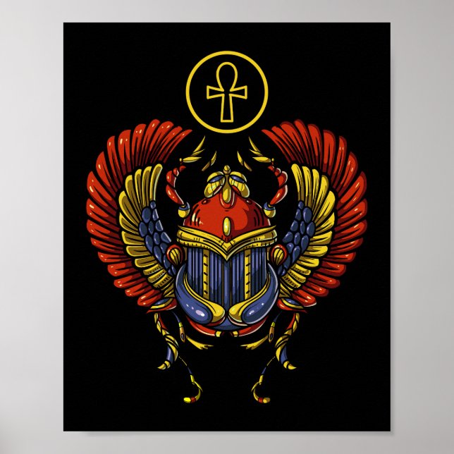 Scarab Ankh ägyptisches Auge des uralten Horus-Sym Poster (Vorne)