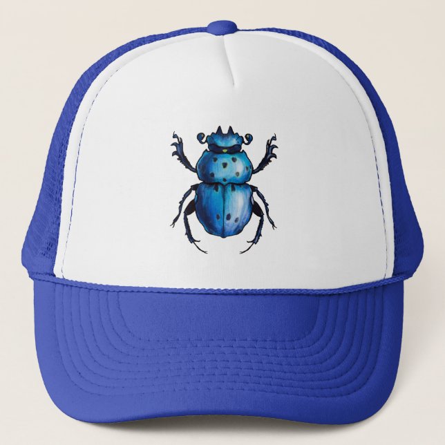 Scarab Käfer Art Blaues Insekt Entomologie Truckerkappe (Vorderseite)