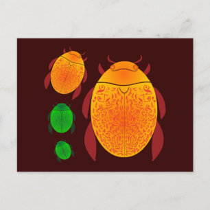 Scarab Käfer Postkarte