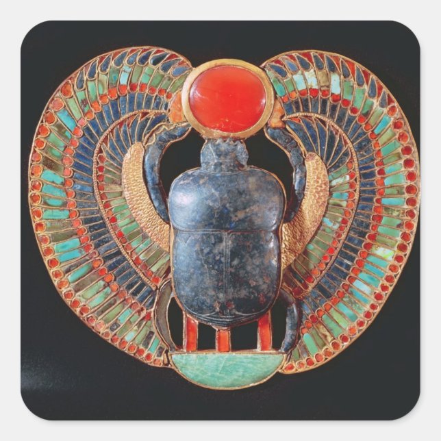 Scarab-Küste, aus dem Grab von Tutankhamun Quadratischer Aufkleber (Vorderseite)