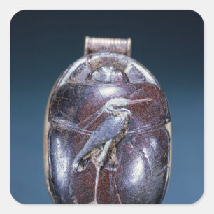 Scarab mit Heron, aus Grab von Tutankhamun Quadratischer Aufkleber