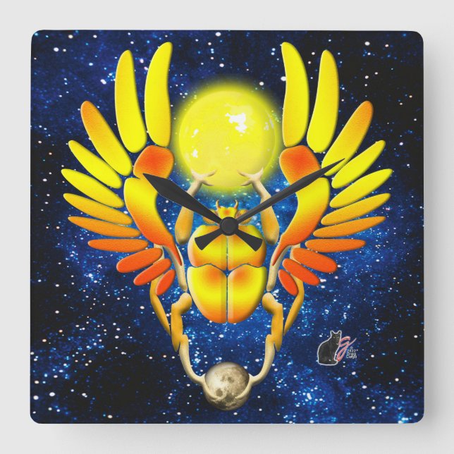 Scarab Quadratische Wanduhr (Vorderseite)