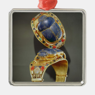 Scarabäusarmband, vom Grab von Tutankhamun Silbernes Ornament