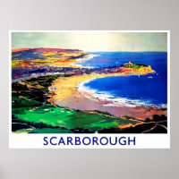 Scarborough Beach, England, Vintage Reise