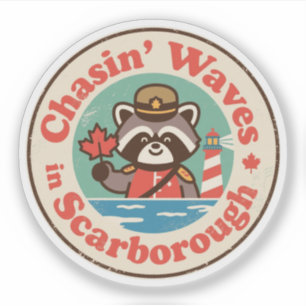 Scarborough Chasin' Waves Kunst Aufkleber