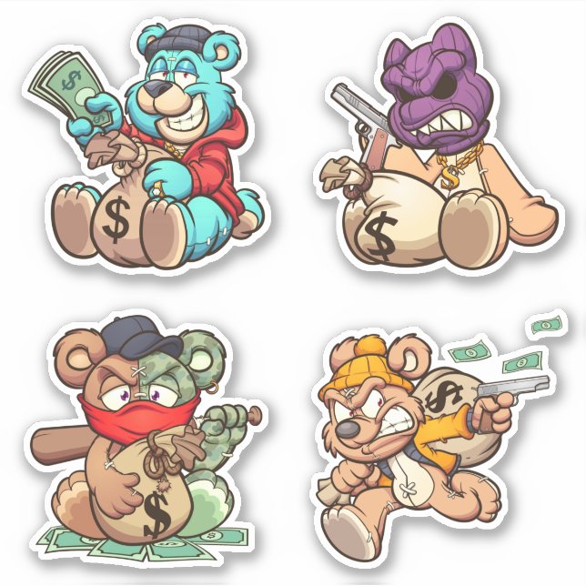 Scare Bear - Diebe Aufkleber (Vorderseite)