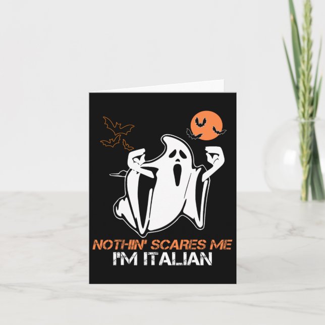 Scare Me I'm Italian Ghost Halloween Costume Karte (Vorderseite)