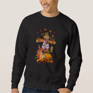 Scarecrow Autumn Hello Fall Pumpkin Erntedank Sweatshirt
