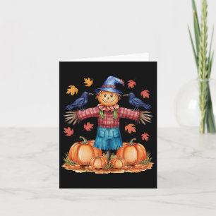 Scarecrow Autumn Hello Fall Pumpkin Thanksgiving H Karte