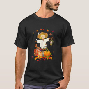 Scarecrow Autumn Hello Fall Pumpkin Thanksgiving H T-Shirt