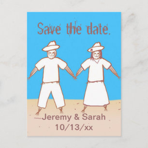 Scarecrow Couple-Save the Date-Postkarten Ankündigungspostkarte