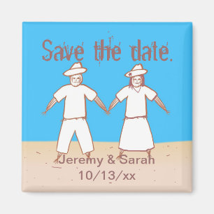 Scarecrow Couple Save the Date Wedding Magnete