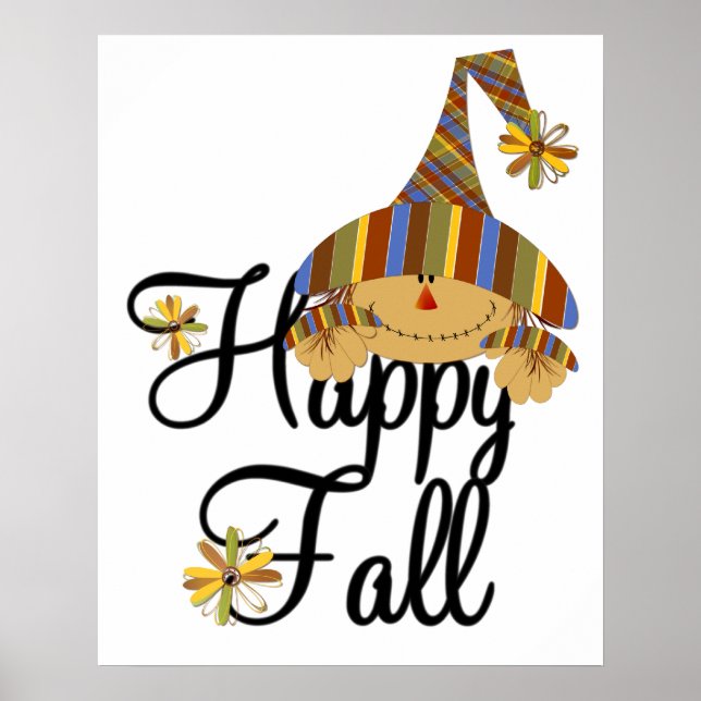 Scarecrow Happy Fall Poster (Vorne)