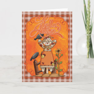 Scarecrow Hello Autumn Grußkarte Karte