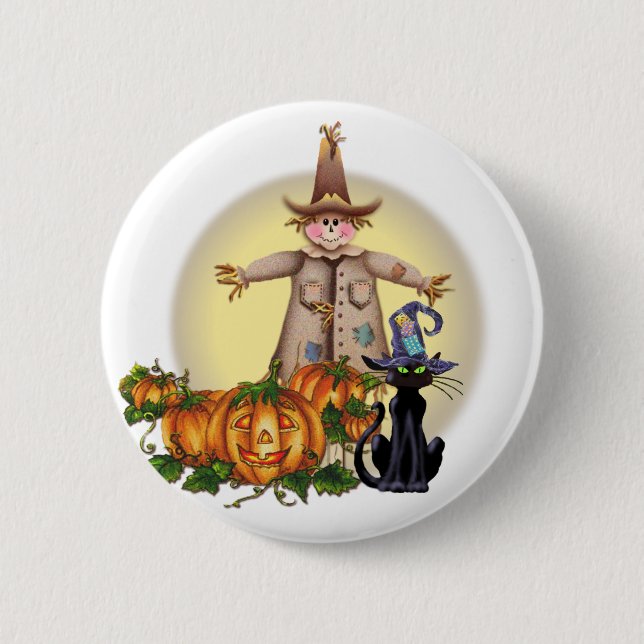 SCARECROW, JACK & CAT by SHARON SHARPE Button (Vorderseite)