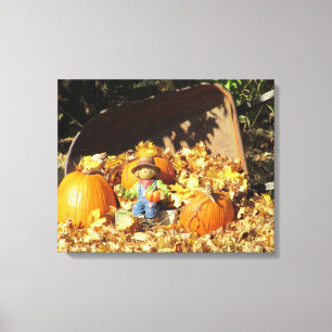 Scarecrow King auf Seinem Pumpkin Throne Leinwanddruck